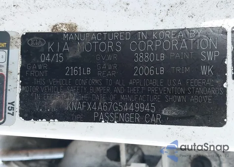 2016 Kia Forte Lx из США, поврежденный, VIN KNAFX4A67G5449945